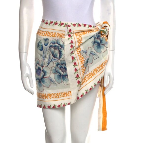 Sezane x Farm Rio Lola Wrap Mini Skirt in Paris Ama Rio 38 6 - Picture 3 of 6